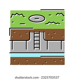 sewerage communication land color icon vector. sewerage communication land sign. isolated symbol illustration