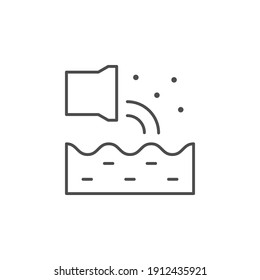 Sewerage or drain line outline icon