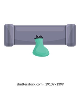 Sewerage pipe broken icon. Cartoon of sewerage pipe broken vector icon for web design isolated on white background