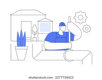 Sewerage system abstract concept vector illustration. Domestic sewerage system, wastewater collection and disposal, sewer network technologies, repair service, water treatment abstract metaphor.