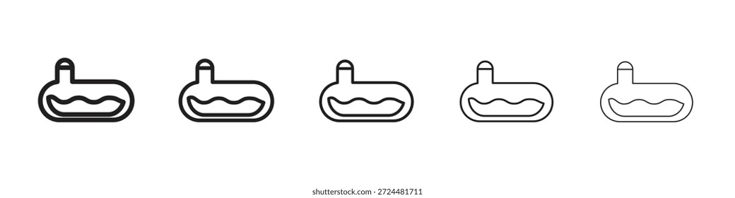 Diseño de icono de tanque de alcantarillado en estilo de trazo editable delgado para trabajo gráfico