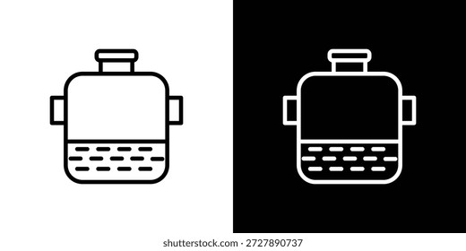 Icono del tanque de alcantarillado. Objeto aislado sobre un fondo blanco y negro.
