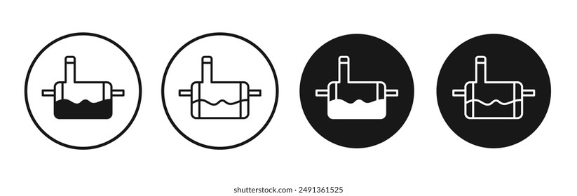 Sewerage tank icon set on white background