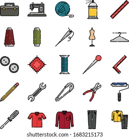 Sewing 25 Set Colored Icon Pack