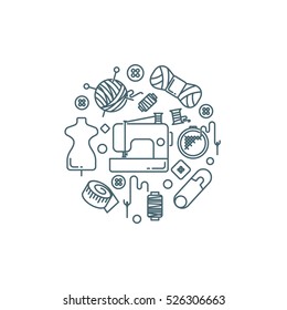 Sewing abstract vector illustration