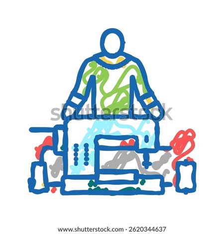 sewing alteration specialist doodle icon sketch vector. sewing alteration specialist sign. isolated symbol illustration