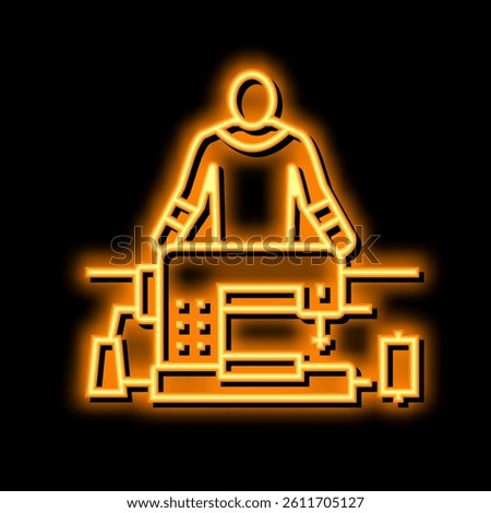 sewing alteration specialist neon light sign vector. sewing alteration specialist illustration