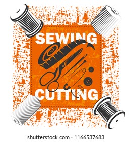 Sewing a banner with a tool