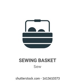 Sewing basket glyph icon vector on white background. Flat vector sewing basket icon symbol sign from modern sew collection for mobile concept and web apps design.