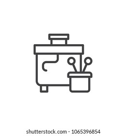 Sewing basket outline icon. linear style sign for mobile concept and web design. Tailoring simple line vector icon. Symbol, logo illustration. Pixel perfect vector graphics