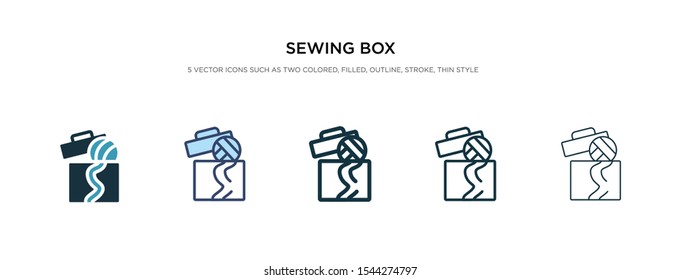 sewing box icon in different style vector illustration. two colored and black sewing box vector icons designed in filled, outline, line and stroke style can be used for web, mobile, ui