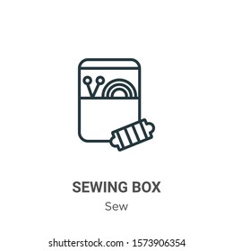 Sewing box outline vector icon. Thin line black sewing box icon, flat vector simple element illustration from editable sew concept isolated on white background