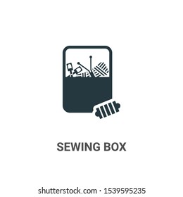 Sewing box vector icon on white background. Flat vector sewing box icon symbol sign from modern sew collection for mobile concept and web apps design.