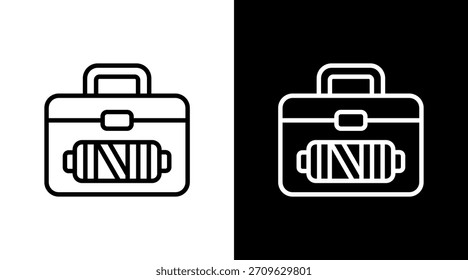 Nähbox weißes Icon Set Design