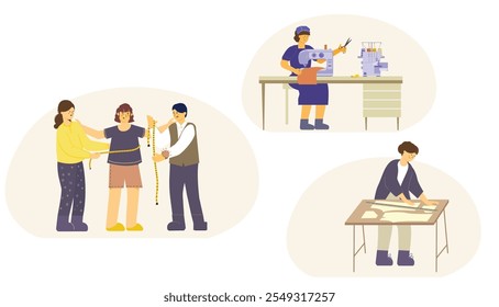 sewing business collection vector illustration with simple and elegant design concept