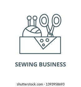 Sewing business vector line icon, linear concept, outline sign, symbol