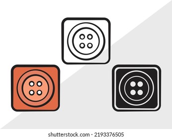 Sewing Button Clipart SVG Printable Vector Illustration