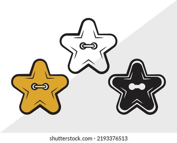 Sewing Button Clipart SVG Printable Vector Illustration