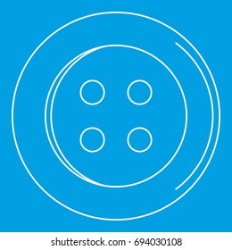 Sewing button icon blue outline style isolated vector illustration. Thin line sign