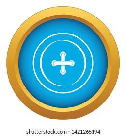 Sewing button icon blue vector isolated on white background for any design