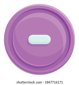 Sewing button icon. Cartoon of sewing button vector icon for web design isolated on white background