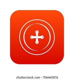 Sewing button icon digital red for any design isolated on white vector illustration
