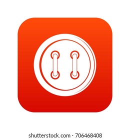 Sewing button icon digital red for any design isolated on white vector illustration