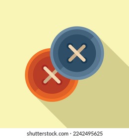 Sewing button icon flat vector. Repair tailor. Cleaning cloth