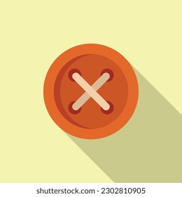 Sewing button icon flat vector. Factory production. Plant wool