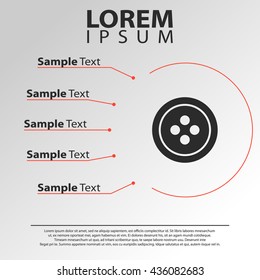 sewing button icon. sewing button infographics template