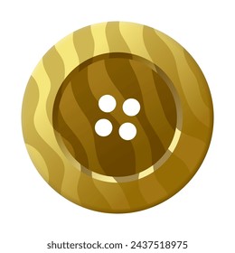 Icono de botón de costura, aislado en blanco. Botón circular para ropa, arte o manualidades. Moda y costura. Ilustración aislada del vector