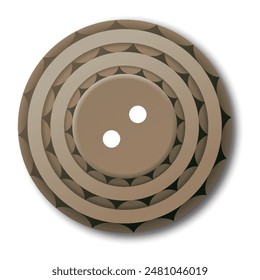 Icono de Botón de costura, aislado en blanco. Botón circular para prendas de vestir, manualidades o manualidades. Moda y costura. Ilustración aislada de Vector
