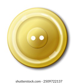 Sewing button icon, isolated on white. Circular button for clothes, art or crafts. Fashion and needlework. Vector isolated illustration