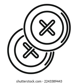 Sewing button icon outline vector. Repair tailor. Cleaning cloth