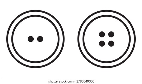 Sewing button icon set logotype. Vector isolated clothing buttons in outlinbe style vector logo