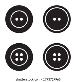 Sewing button icons set logotype. Vector isolated clothing buttons collection vector logo