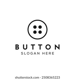 Logotipo del Botón de costura. Diseño de logotipo de Botón de ropa.