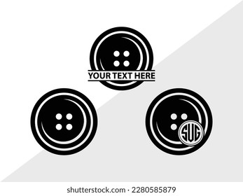 Sewing Button Monogram Vector Illustration Silhouette