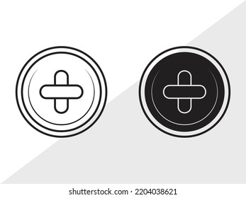 Ilustración de vectores imprimibles SVG con botón de costura