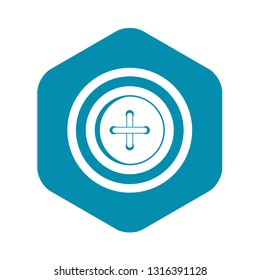 Sewing button with a thread icon. Simple illustration of sewing button with a thread vector icon for web