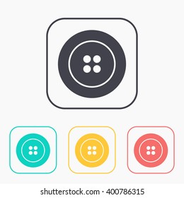 sewing button vector color icon set 