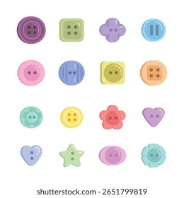 sewing buttons for clothes. Vector Illustration for printing, backgrounds, covers and packaging. Image can be used for greeting cards, posters, stickers and textile. Isolated on white background.