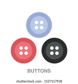 Sewing buttons flat icon on white transparent background. You can be used sewing buttons icon for several purposes.