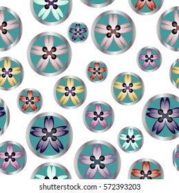 sewing buttons floral seamless pattern for sewing business