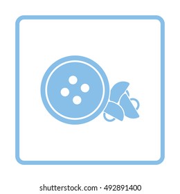 Sewing buttons icon. Blue frame design. Vector illustration.