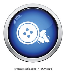 Sewing buttons icon. Glossy button design. Vector illustration.