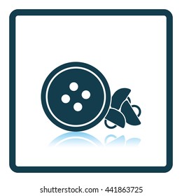 Sewing buttons icon. Shadow reflection design. Vector illustration.