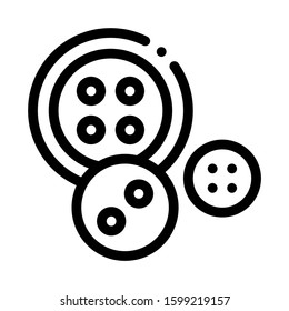 Sewing Buttons Icon Vector. Outline Sewing Buttons Sign. Isolated Contour Symbol Illustration