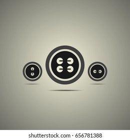 sewing buttons with threads in black and white style