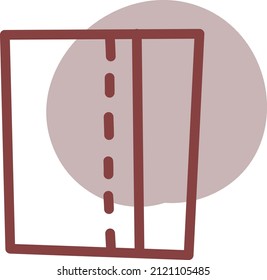 Sewing by hand, illustration, vector on a white background.
